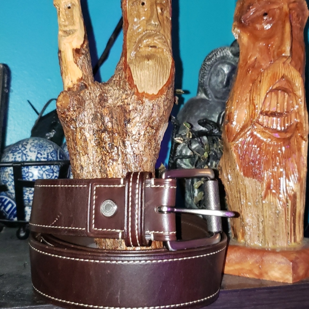 (Relist) Brown Coach Leather Belt & Dust Bag